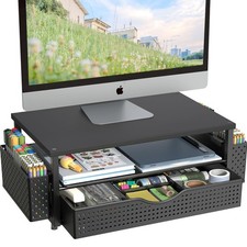 Spacrea Desk Organizer and Accessories, Computer Monitor Stand Riser Black  picture