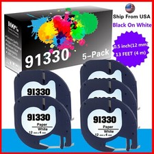 5 PK 91330 Label Tape use for DYMO LetraTag LT-100H LT-100T Plus LT-100H picture