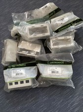 Lot 12 Ortronics OR-40400050 TracJack 4-Port Furniture PhoneJack Bezel Fog White picture