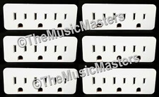 6X Grounded 3 Outlet Triple AC Wall Plug Power Splitter 3-Way Electric Adapter picture