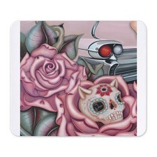 CafePress SUGAR SKULL ROSES Mousepad  (1268502847) picture
