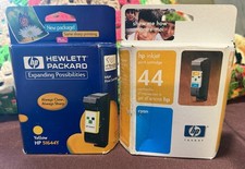 TWO Genuine HP  Ink Cartridges 51644Y Yellow HP 44 Cyan New In Sealed Boxes picture