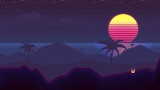 Landscape palm trees synthwave retrowave sun art Custom Gaming Mat Desk picture