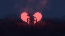 Landscape  art illustration dark night heart concept Custom Gaming Mat Desk picture