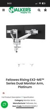 Fellowes Rising EX2-MS Series Dual Monitor Arm, Platinum Color picture