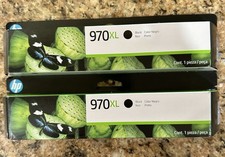 Two HP 970XL Genuine Ink , Black  Fresh Ink Exp. January 2027 picture