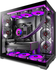 PC CASE ATX 5 Fans Pre-Installed, Type-C Mid Tower Computer Case with Full-View picture