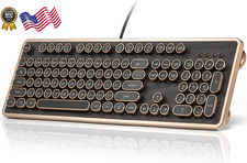 Retro Mechanical Keyboard Wired Full-Size 104 Keys with Typewriter round RK104 picture