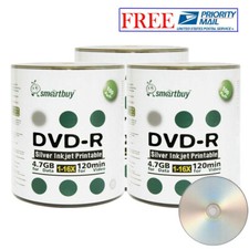 300-Pack SmartBuy Silver Inkjet Hub Printable DVD-R DVDR 16X 4.7GB Record Disc picture