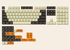 Beige Black Orange Low Profile Double Shot PBT Keycaps Set For MX Switch picture