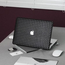 Black Braid Woven PU Leather Shell Case Cover For Apple MacBook Air MacBook Pro picture