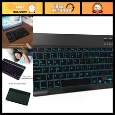 7 Color Backlit Bluetooth Keyboard for iPad, Android Tablets & Phones - Wireless picture