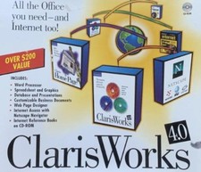 ClarisWorks 4 MAC CD word processor spreadsheet database draw paint suite & more picture