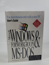 Microsoft Windows For Workgroups & MS-DOS + Floppy Disks & Product ID SEALED/NEW picture