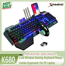 XINMENG K680 Wireless Gaming Keyboard Mouse Combo 104 Keys RGB Mechanical Feel picture