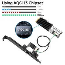 10GbE Network Card, Key B+M M.2 AQC113 to RJ45 Ethernet Adapter for Desktop PC picture