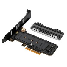 CY PCIe 5.0/4.0 x4 Low Profile to M.2 NGFF M-Key NVMe SSD Adapter Card Heatsink picture