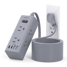 One Beat 15Ft Extension Cord Multiple Outlets,Flat Plug Power Strip OB6W3C picture