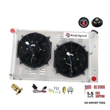 4 Row Radiator+Shroud Fan for Chevy C/K Series Pickup C10 20 30 Suburban& 73 picture