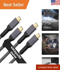 Thunderbolt 4 Cable 3.3FT - 40Gbps Speeds, 240W Power Delivery, 2-Pack picture