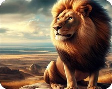 King of the beast Lion Mousepad 7 x 9 Wilderness Art mouse pad picture