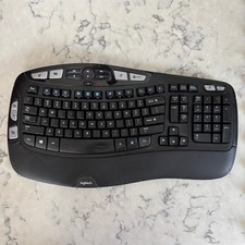 Logitech K350 Comfort Wave Ergonomic Wireless Keyboard  - No Dongle - powers on picture