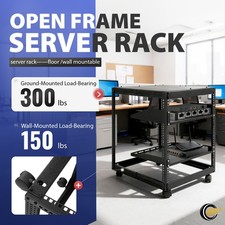 New 12U 4 Post Open Frame Server Rack Network Enclosure 23''-40'' Adjustable picture
