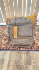 Renwick Canvas Backpack with Genuine Leather Trim, Gray (NWT) A2355 RW picture