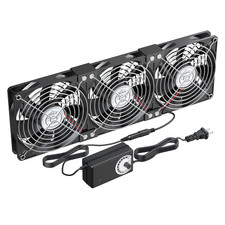 3X120Mm Computer Fans with AC Plug & Speed Controller - 12V DC Cooling Fans for picture