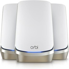 NETGEAR RBKE963-100NAR Orbi 960 AXE11000 Quad-Band Mesh 6E System 3-Pack - White picture