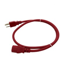 Red 3FT Universal 3 Prong AC Power Cord Cable 18AWG Computer Printer Monitor TV picture