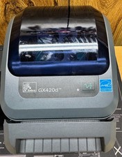 Zebra GX420d Thermal Label Printer USB/Serial/Parallel W Cutter / Power Supply picture