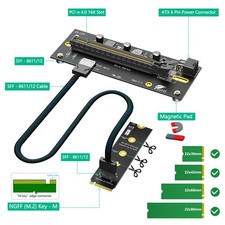 PCIe x16 Slot to M.2 NVMe Adapter Card with 6Pin Power, for 2230/2280 SSD picture