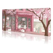 Extra Large Cat Lover Mouse Pad - Pink Cherry Blossom Design for Home and Office picture