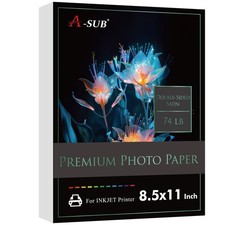 Lot A-SUB Premium Double-Sided Satin Photo Paper 8.5x11 74lb 280g Inkjet Printer picture