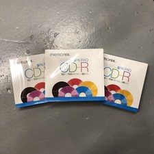 (3) NEW Memorex Cool Colors CD-R 52X 700MB 80 min 15 Total Discs S20 picture