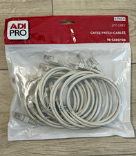ADI PRO Cat5e RJ-45 Ethernet Patch Cable 3 ft Gray Round 6-Pack OE-C5EGY36 picture