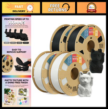 4KG Matte PLA 3D Printer Filament Bundle 1.75mm - Low Warping, 4 Pack, FDM Compa picture
