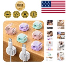 8 Pack Self-Adhesive Cable Clips: Secure & Colorful Cord Management Solution picture