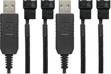 CRJ 12V Step-Up USB to Dual PC Fans Power Adapter Cable - 24-Inch (60Cm), Black picture