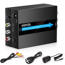 EASYCEL HDMI to S-Video RCA Converter, 1080P Input, Easy Installation, black  picture