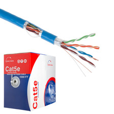 1000FT Cat5e FTP Shielded Solid Ethernet Cable Bulk LAN Network Blue Wire  picture