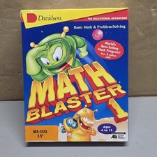 Math Blaster 1 MS-DOS 3.5” Davidson Educational PC Game Vintage picture