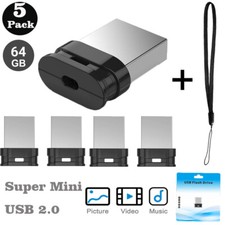 5PCS 64GB Mini USB 2.0  Flash Pen Drive U Disks Memory Stick Drive with Lanyard picture