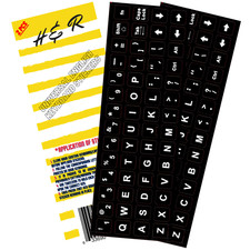 2PCS ENGLISH KEYBOARD STICKERS Black QWERTY Keyboard Desktop Laptop Computer, PC picture
