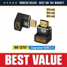FDBRO HDMI 2.1 Right Angle Adapter 8K 60Hz 4K 120Hz 90 270 Degree picture