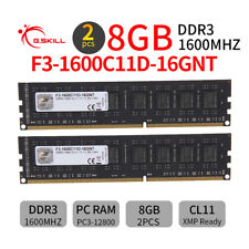 G.SKILL Value 16GB Kit 2x 8GB DDR3 1600MHz PC3-12800U 240Pin Desktop Memory RAM picture