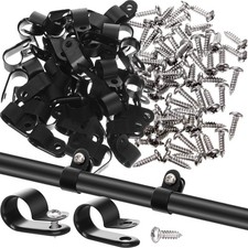 Hicarer 50 Pack R-Type Cable Clip Wire Clamp, Nylon Screw Mounting Cord Fastener picture