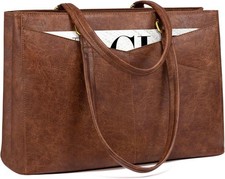 Laptop Tote Bag for Women, Leather Work Computer Briefcase Bag, Stylish Design picture