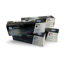 New OEM HP 202A Toner Print Cartridge Set Black Cyan Magenta Yellow picture